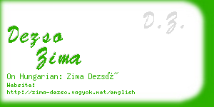 dezso zima business card